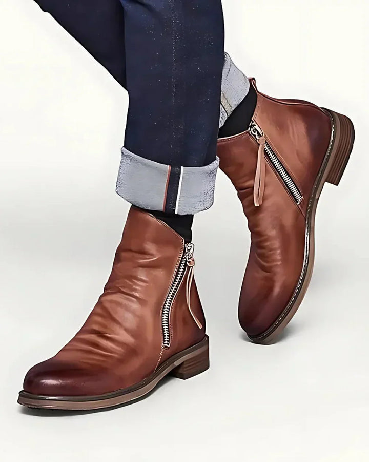 Leonardo™ - Bottines en cuir avec fermeture éclair latérale