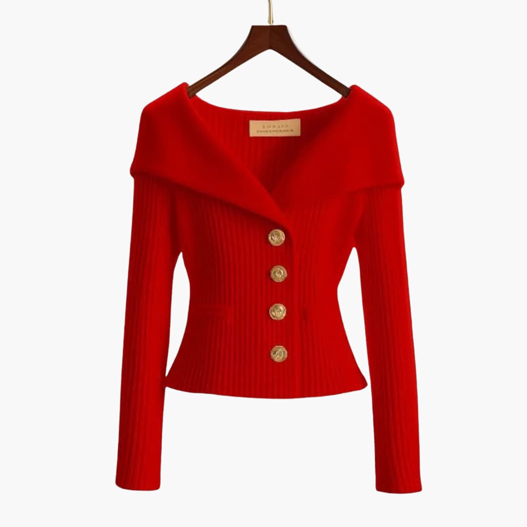 Kim – Gilet à Boutons Côtelé