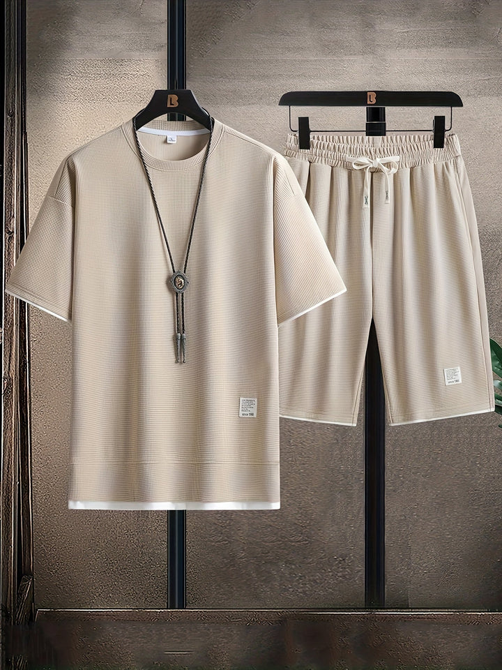 Ensemble de détente en tricot waffle