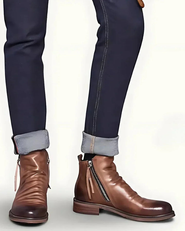 Leonardo™ - Bottines en cuir avec fermeture éclair latérale