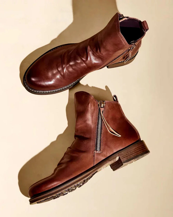 Leonardo™ - Bottines en cuir avec fermeture éclair latérale