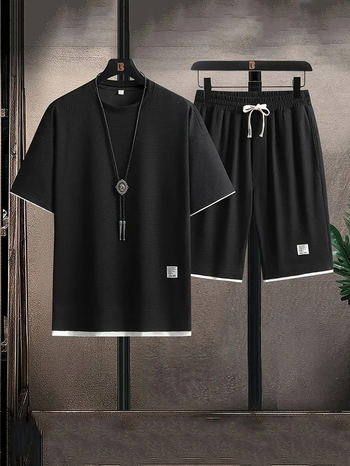 Ensemble de détente en tricot waffle