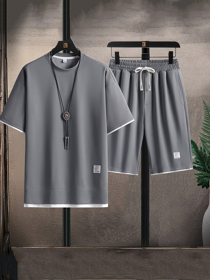 Ensemble de détente en tricot waffle