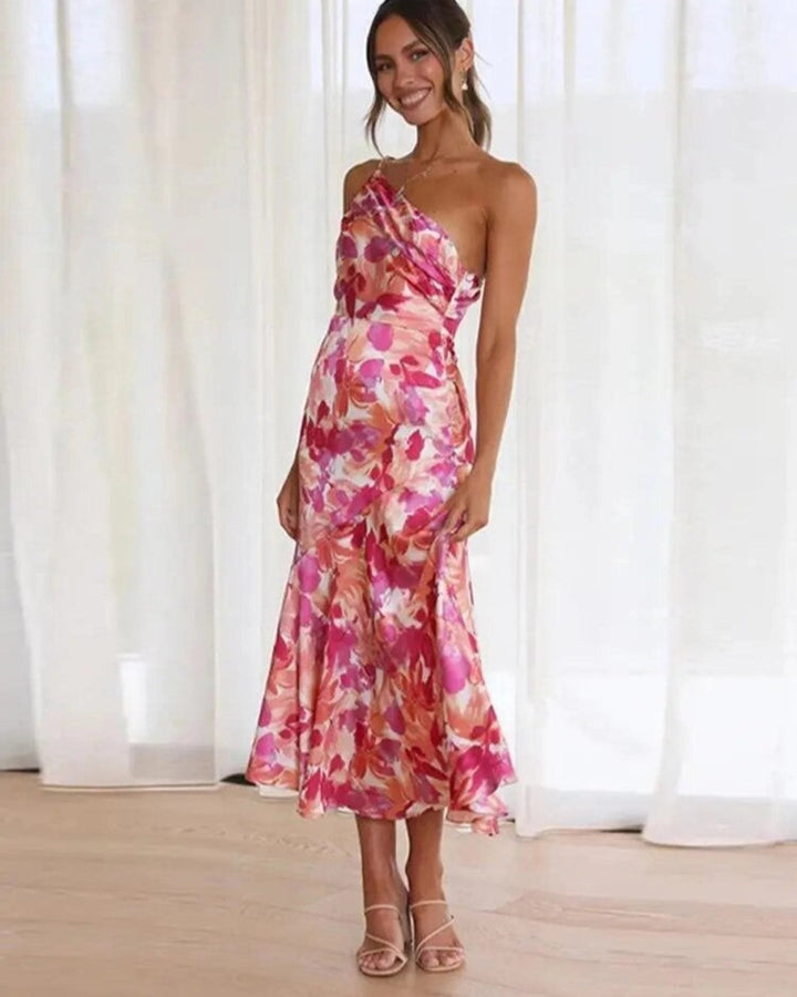 Sienna - Robe maxi asymétrique à motif floral pour femmes