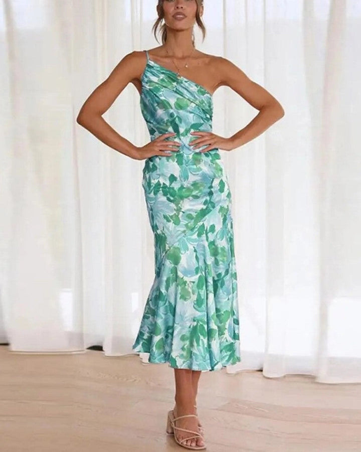 Sienna - Robe maxi asymétrique à motif floral pour femmes