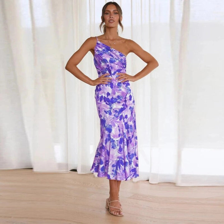 Sienna - Robe maxi asymétrique à motif floral pour femmes