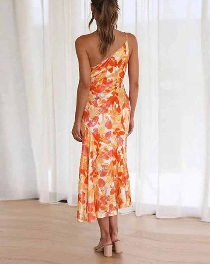 Sienna - Robe maxi asymétrique à motif floral pour femmes