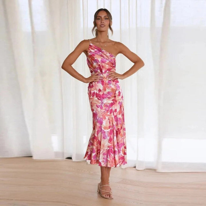 Sienna - Robe maxi asymétrique à motif floral pour femmes