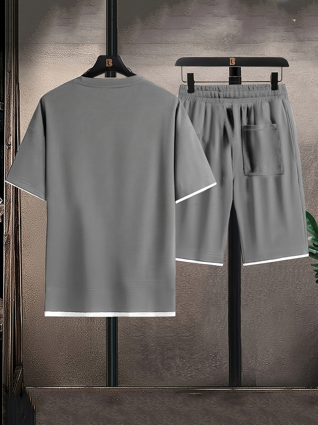 Ensemble de détente en tricot waffle